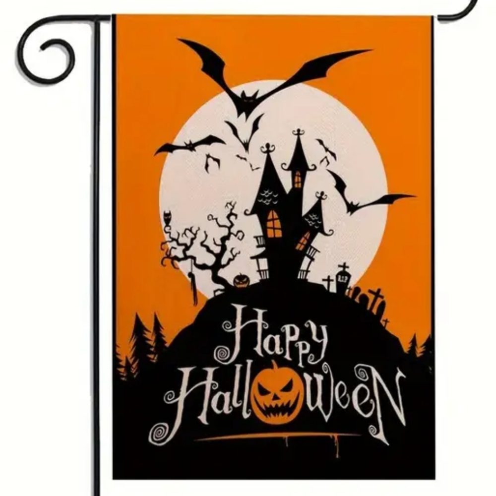 Halloween Haunted House Garden Flag. NIP